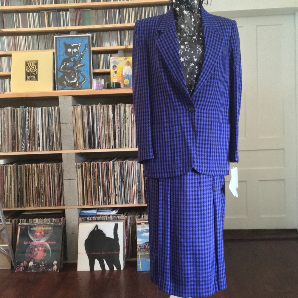 Christian Dior NWT vintage purple black skirt suit